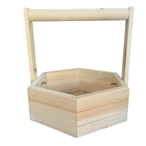 Hexagonal Wooden Gift Basket